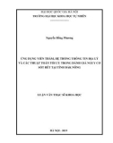 Luận văn Thạc sĩ Khoa học: Ứng dụng viễn thám, hệ thống thông tin địa lý và các thuật toán tối ưu trong đánh giá nguy cơ sốt rét tại tỉnh Đắk Nông