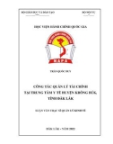 Luận văn Thạc sĩ Quản lý kinh tế: Công tác quản lý tài chính tại Trung tâm Y tế huyện Krông Búk, tỉnh Đăk Lăk