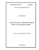 Luận văn Thạc sĩ Quản lý công: Công tác quản lý hồ sơ tại cơ quan Tổng cục Thuế, Bộ tài chính