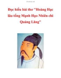 Đọc hiểu bài thơ Hoàng Hạc lâu tống Mạnh Hạo Nhiên chi Quảng Lăng_1