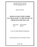 Luận văn Thạc sĩ Kinh tế chính trị: Chính sách đất nông nghiệp của Trung Quốc và một số gợi ý về chính sách cho Việt Nam