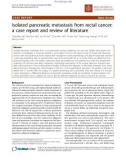 Báo cáo khoa học: Isolated pancreatic metastasis from rectal cancer: a case report and review of literature