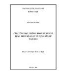 Luận văn Thạc sĩ Luật học: Cấp, tống đạt, thông báo văn bản tố tụng theo Bộ luật tố tụng dân sự năm 2015