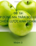 Đề tài: Áp dụng ma trận BCG vào chiến lược kinh doanh