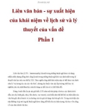 Liên văn bản - sự xuất hiện của khái niệm về lịch sử và lý thuyết của vấn đề Phần 1