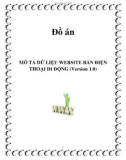 MÔ TẢ DỮ LIỆU WEBSITE BÁN ĐIỆN THOẠI DI ĐỘNG (Version 1.0)