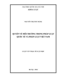 Luận văn Thạc sĩ Luật học: Quyền về môi trường trong pháp luật quốc tế và pháp luật Việt Nam