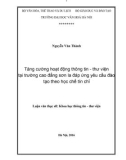 Luận văn Thạc sĩ Khoa học Thư viện: Tăng cường hoạt động thông tin - thư viện tại trường Cao đẳng Sơn La đáp ứng yêu cầu đào tạo theo học chế tín chỉ