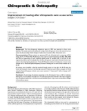 Báo cáo y học: Improvement in hearing after chiropractic care: a case series