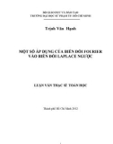 Luận văn Thạc sĩ Toán học: Một số áp dụng của biến đổi fourier vào biến đổi laplace ngược