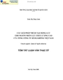 Tóm tắt luận văn Thạc sĩ: Các giải pháp nhằm tạo động lực cho nguồn nhân lực chất lượng cao của tổng công ty hàng không việt Nam