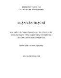 Luận văn Thạc sĩ TàichínhNgânhàng: Các nhân tố ảnh hưởng đến cơ cấu vốn của các công ty ngành công nghiệp niêm yết trên thị trường chứng khoán Việt Nam