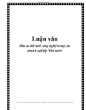 Luận văn: Đầu tư đổi mới công nghệ trong các doanh nghiệp Nhà nước