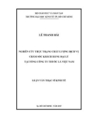 Luận văn Thạc sĩ Kinh tế: Nghiên cứu thực trạng chất lượng dịch vụ chăm sóc khách hàng đại lý tại Tổng công ty Thuốc lá Việt Nam