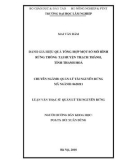 Luận văn Thạc sĩ Quản lý tài nguyên rừng: Đánh giá hiệu quả tổng hợp một số mô hình rừng trồng tại huyện Thạch Thành - tỉnh Thanh Hóa