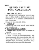 Địa lý lớp 8 - HIỆP HỘI CÁC NƯỚC ĐÔNG NAM Á (ASEAN)