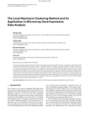 Báo cáo hóa học: The Local Maximum Clustering Method and Its Application in Microarray Gene Expression Data Analysis