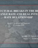 Thuyết trình: Structural breaks in the real exchange rate and real interest rate relationship