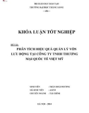 Khóa luận tốt nghiệp: Phân tích hiệu quả quản lý vốn lưu động tại Công ty TNHH Thương mại Quốc tế Việt Mỹ