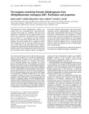 Báo cáo khoa học: The tungsten-containing formate dehydrogenase from Methylobacterium extorquens AM1: Puriﬁcation and properties