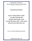 Luận văn Thạc sĩ Khoa học giáo dục: Quản lý hoạt động tự học của học sinh nội trú trường trung học cơ sở tại thủ đô Viêng Chăn - Nước Cộng hòa Dân chủ Nhân dân Lào