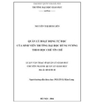 Tóm tắt Luận văn Thạc sĩ Quản lý giáo dục: Quản lý hoạt động tự học của sinh viên Trường Đại học Hùng Vương theo học chế tín chỉ