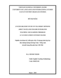 Master minor programme thesis English teaching methodology: An exploratory study on teachers’ opinions about Math and English integrated teaching and learning program at an educatison center in Hanoi