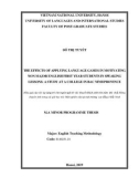 Master minor programme thesis English teaching methodology: The effects of applying language games in motivating non major English first year students in speaking lessons - A study at a college in Bac Ninh province