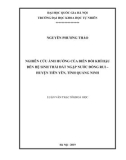 Luận văn Thạc sĩ Khoa học: Nghiên cứu ảnh hưởng của biến đổi khí hậu đến các hệ sinh thái vùng đất ngập nước Đồng Rui – Tiên Yên, Quảng Ninh