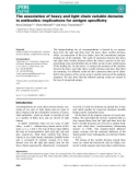 Báo cáo khoa học: The association of heavy and light chain variable domains in antibodies: implications for antigen speciﬁcity