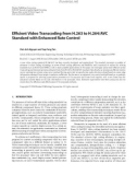 Báo cáo hóa học: Efﬁcient Video Transcoding from H.263 to H.264/AVC Standard with Enhanced Rate Control