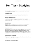 Ten Tips - Studying