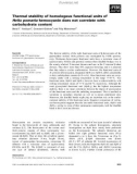 Báo cáo khoa học: Thermal stability of homologous functional units of Helix pomatia hemocyanin does not correlate with carbohydrate content