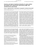 Báo cáo khoa học: Structures and mode of membrane interaction of a short a helical lytic peptide and its diastereomer determined by NMR, FTIR, and ﬂuorescence spectroscopy