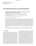 Báo cáo hóa học: Normalization Beneﬁts Microarray-Based Classiﬁcation