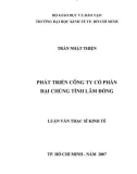 Luận văn: PHÁT TRIỂN CÔNG TY CỔ PHẦN ĐẠI CHÚNG TỈNH LÂM ĐỒNG