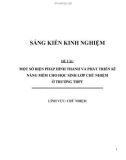 Sáng kiến kinh nghiệm THPT: Một số biện pháp hình thành và phát triển kĩ năng mềm cho học sinh lớp chủ nhiệm ở trường THPT