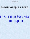 Bài giảng Địa lý 5 bài 15: Thương mại và du lịch