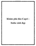 Khám phá đảo Capri Italia xinh đẹp