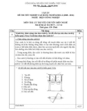 Đáp án đề thi tốt nghiệp cao đẳng nghề khóa 3 (2009-2012) - Nghề: Điện công nghiệp - Môn thi: Lý thuyết chuyên môn nghề - Mã đề thi: DA ĐCN-LT14