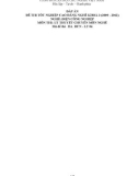 Đáp án đề thi tốt nghiệp cao đẳng nghề khóa 3 (2009-2012) - Nghề: Điện công nghiệp - Môn thi: Lý thuyết chuyên môn nghề - Mã đề thi: DA ĐCN-LT04