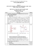 Đáp án đề thi tốt nghiệp cao đẳng nghề khóa 3 (2009-2012) - Nghề: Điện công nghiệp - Môn thi: Lý thuyết chuyên môn nghề - Mã đề thi: DA ĐCN-LT15