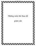 Những môn thể thao để giảm cân