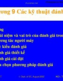 Bài giảng Tương tác người máy: Chương 9 - Các kỹ thuật đánh giá