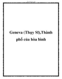 Geneva (Thụy Sĩ),Thành phố của hòa bình