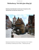 Rothenburg: Nơi thời gian dừng lại