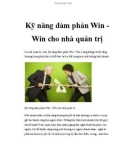 Kỹ năng đàm phán Win Win cho nhà quản trị