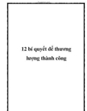 12 bí quyết để thương lượng thành công