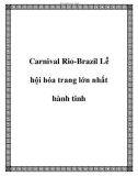 Carnival Rio-Brazil Lễ hội hóa trang lớn nhất hành tinh