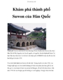 Khám phá thành phố Suwon của Hàn Quốc